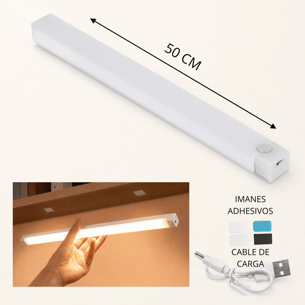 Barra Luz Led Recargable con Sensor de Movimiento - 50cm